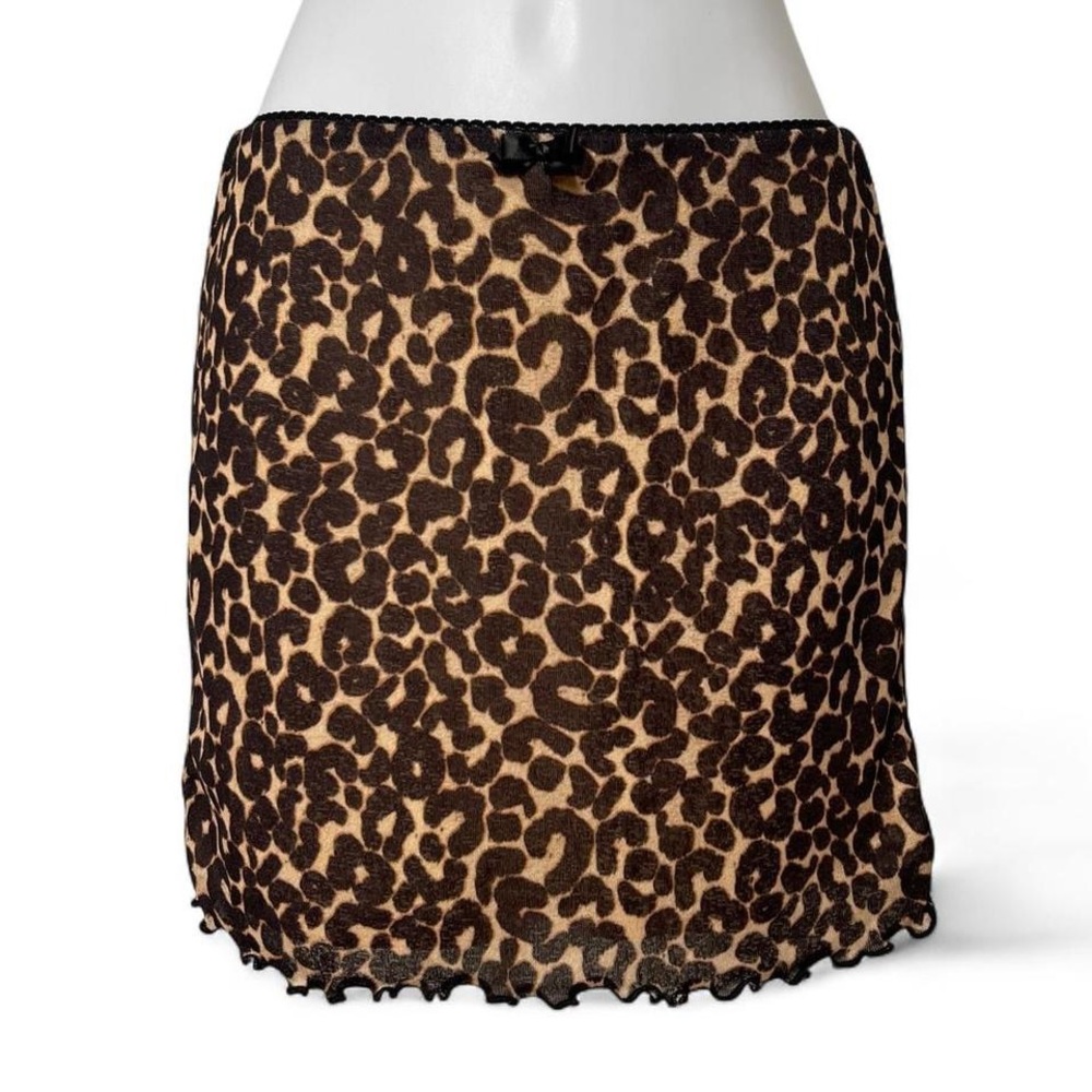 Y2K Leopard Print Mini Skirt – Wild Fable XXS Brown Animal Print Micro Skirt